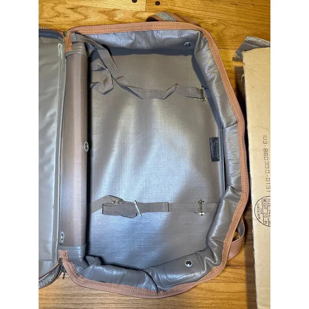 Vtg Samsonite Tweed Suitcase Special Collection Luggage Travel Case 14” in